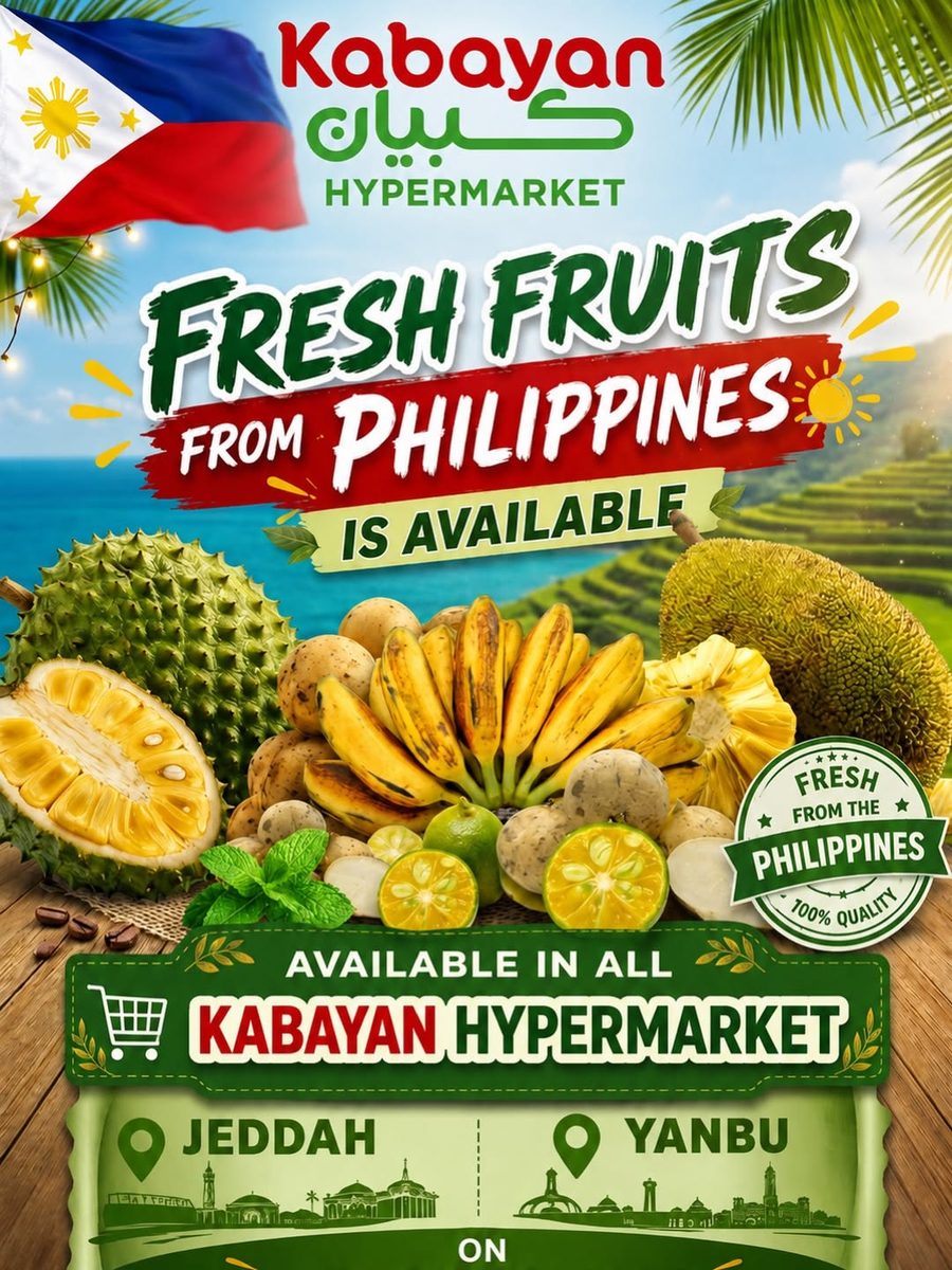 Fresh fruits from the Philippines now available at Kabayan Hypermarket